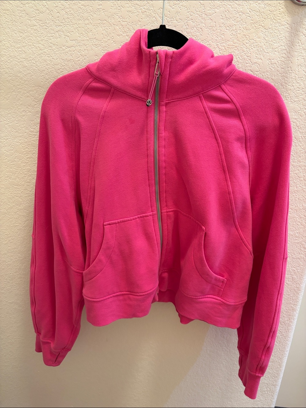 lululemon sonic pink full zip scuba
